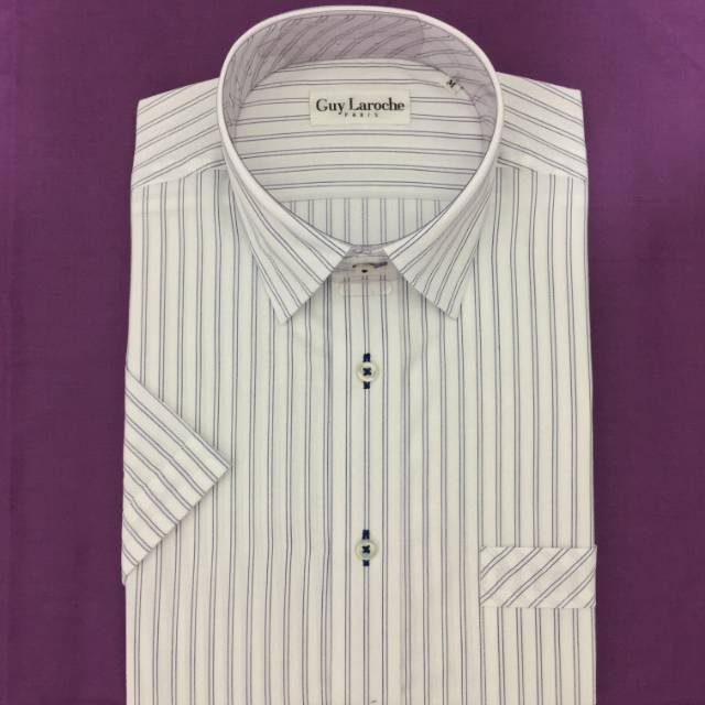 Kemeja Guy Laroche | Lengan Panjang | 2-Stripe Hitam-Silver / Formal Kantoran