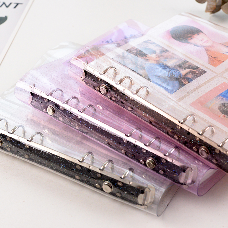 3 inch 5 inch Photo Album Jelly Color Sequins Photocard Case Portable Transparent Photo Holder