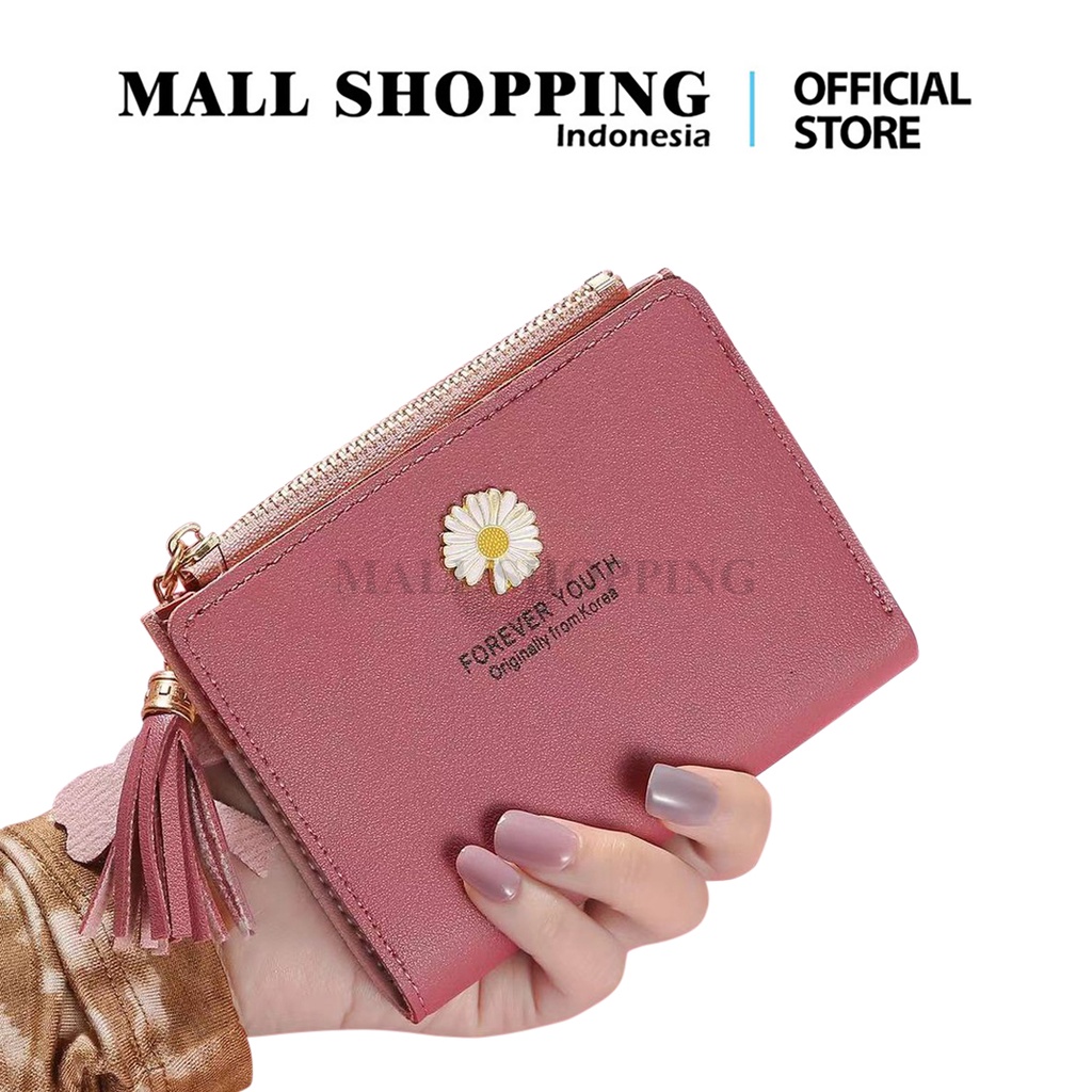 (COD) Dompet Lipat Mini Dompet Wanita Import Motif Bunga MALL SHOPPING