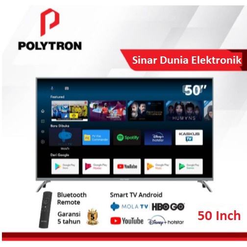 Polytron LED Smart Android TV 50&quot; Youtube MOLA TV PLD 50AS8858 50 Inch