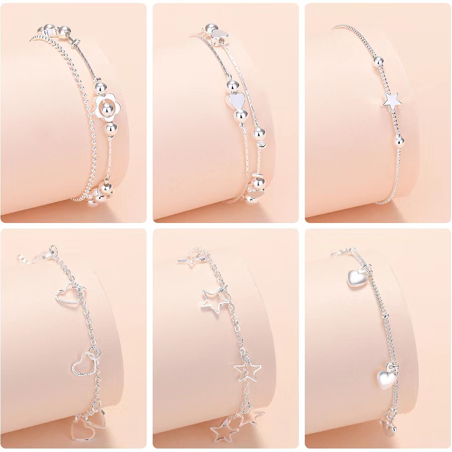 Perhiasan Gelang 925 Silver Model Simple Untuk Wanita