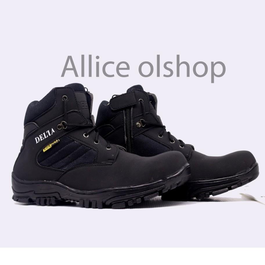 PROMO SEPATU DELTA MURAH. SEPATU PRIA NEW DELTA LOW CORDURA GURUN HITAM PENDEK 6 INCI BOOTS