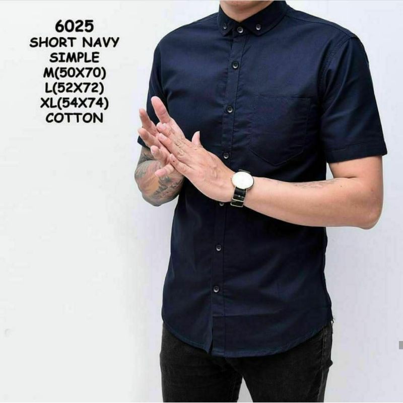 KEMEJA PRIA BOYI TOP MAN LENGAN PENDEK KASUAL FORMAL KERJA PUTIH HITAM NAVY GREY