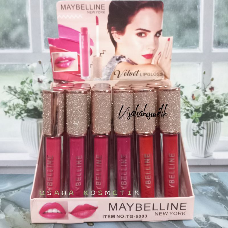 [12PCS ]DISKON!!! LIPGLOSS VELVET NEW TG-6003 TUTUP GOLD BLING