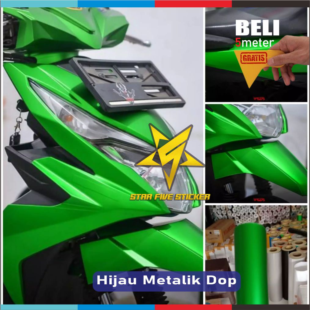 Stiker Skotlet Motor Warna Hijau Metalik Dop