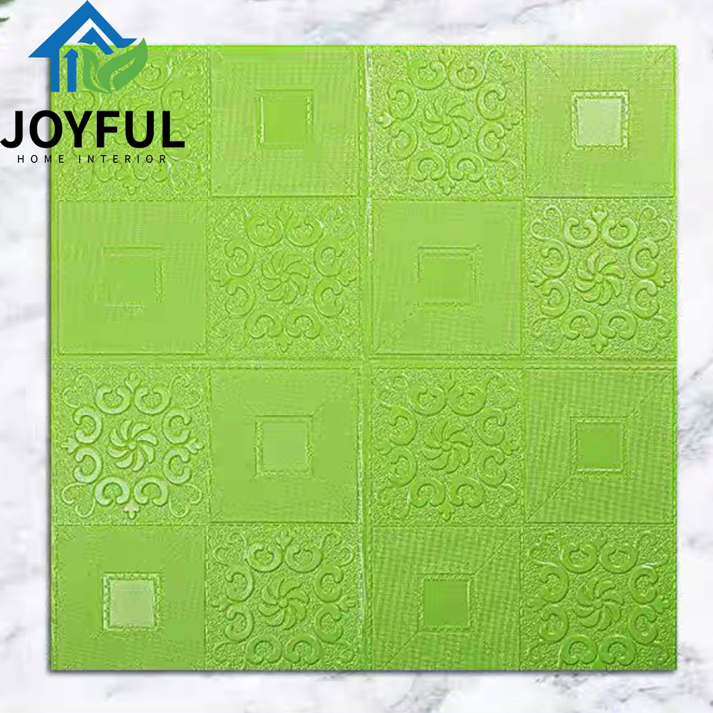 (TERMURAH!!) Wallpaper Dinding 3D FOAM, Ukuran 70X38.5CM • High Quality-R61 (HIJAU)70X35CM