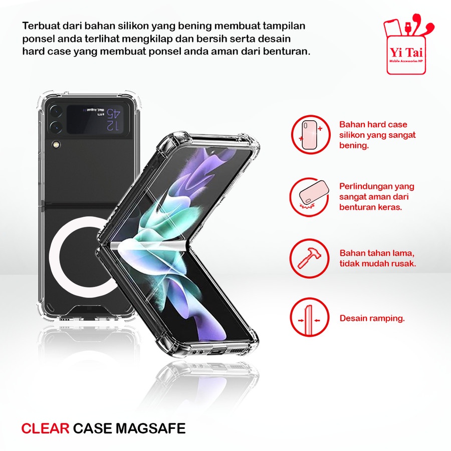 CASE SAMSUNG Z FLIP 4 - CLEAR CASE MAGSAFE SAMSUNG Z FLIP 4 Z FLIP 3 - BDC