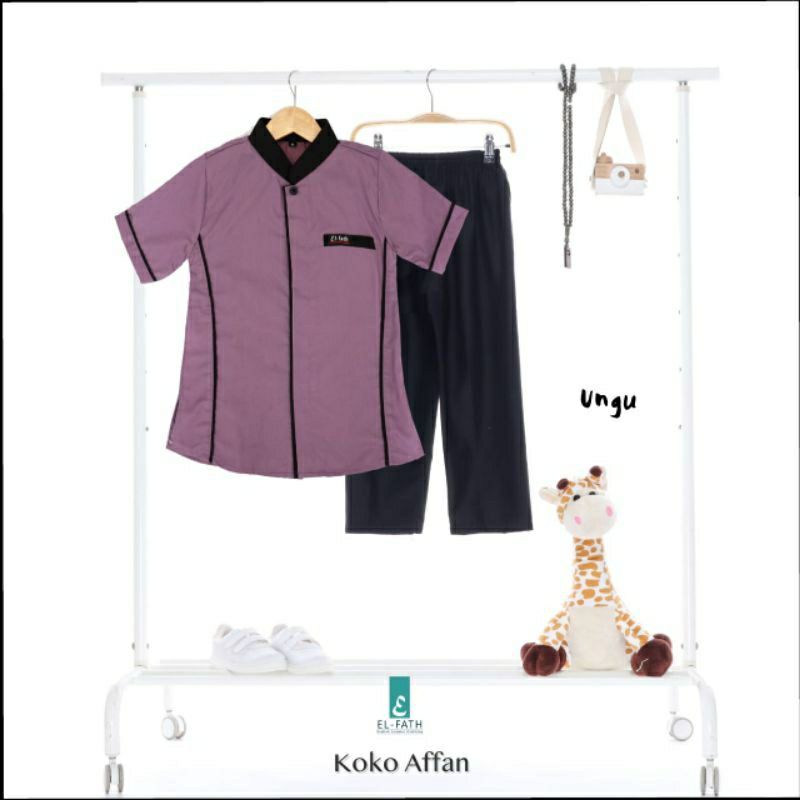 Koko  Affan Couple  By : El-Fath/Koko Anak Dann Ayah Series || Setelan Baju Koko Muslim Lengan Pendek Usia 1-10 Tahun Bahan Toyobo