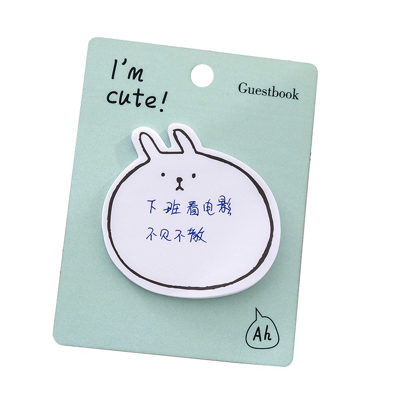 3pcs 30 Sheets Kawaii Animal Shape Memo Pads Sticky Notes Planner Stickers Office School Supplies