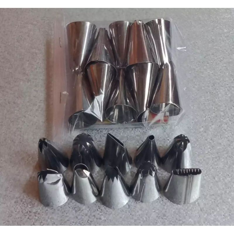 Spuit Lokal Isi 10 Karakter Bahan Stainless &amp; Pipping bag