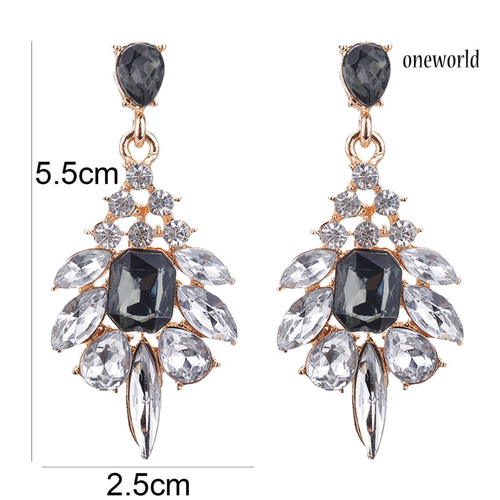 OW@ 1 Pair Earrings Attractive Water Drop Shape Alloy Women Girls Ear Studs for Wedding