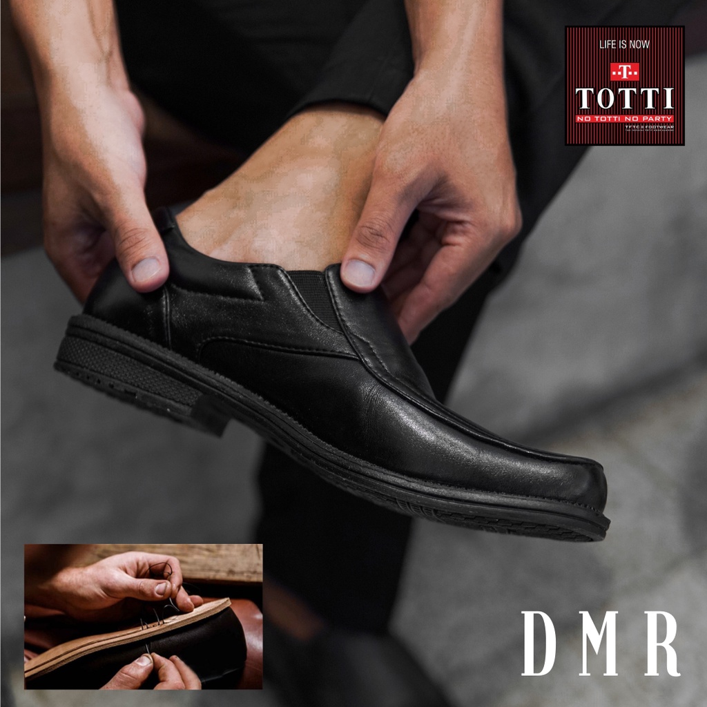 Sepatu Pantofel Pria Hitam bahan Sintetis  Kerja Fantofel Cowok Plus jasa jahit sol