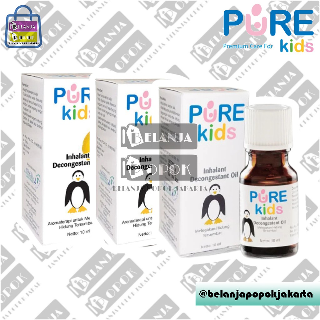 Pure Baby Pure Kids Inhalant Decongestant Oil 10ml Obat Pilek Hidung Tersumbat Obat Flu Anak-1