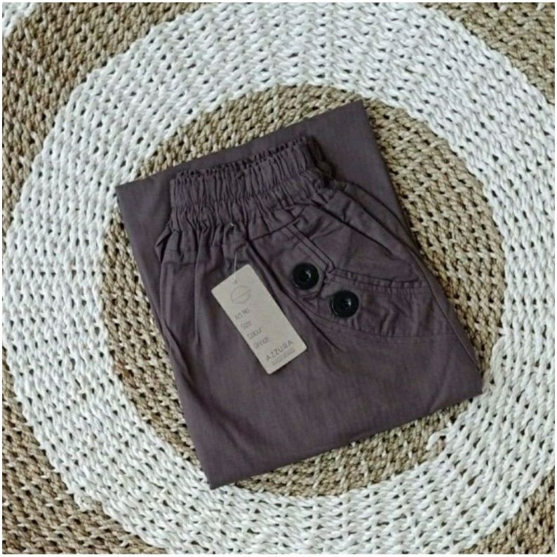 Kulot Panjang Polos Bahan Katun Cigarete Model Payung Murah-Grey