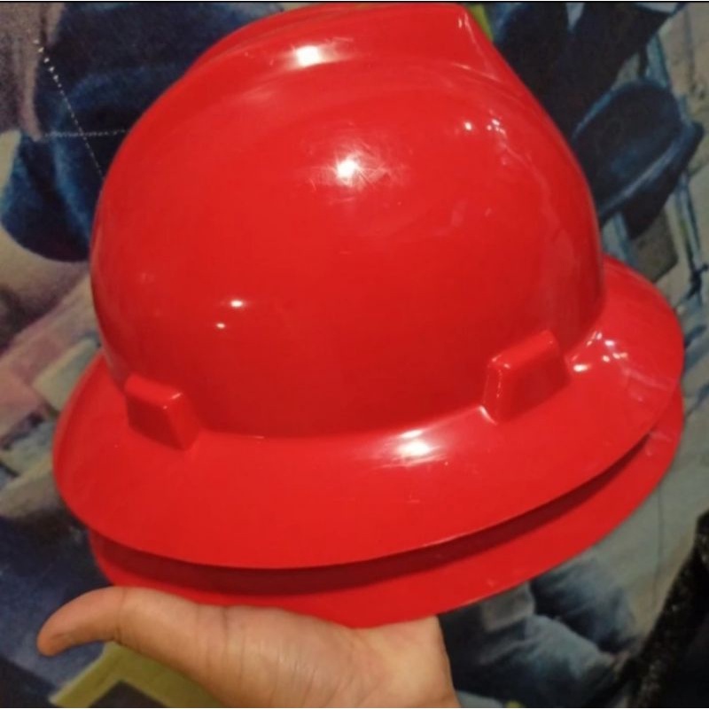 HELM SAFETY FULL BRIM 6 WARNA FASTREK PUTAR TALI DAGU DAN STICKER