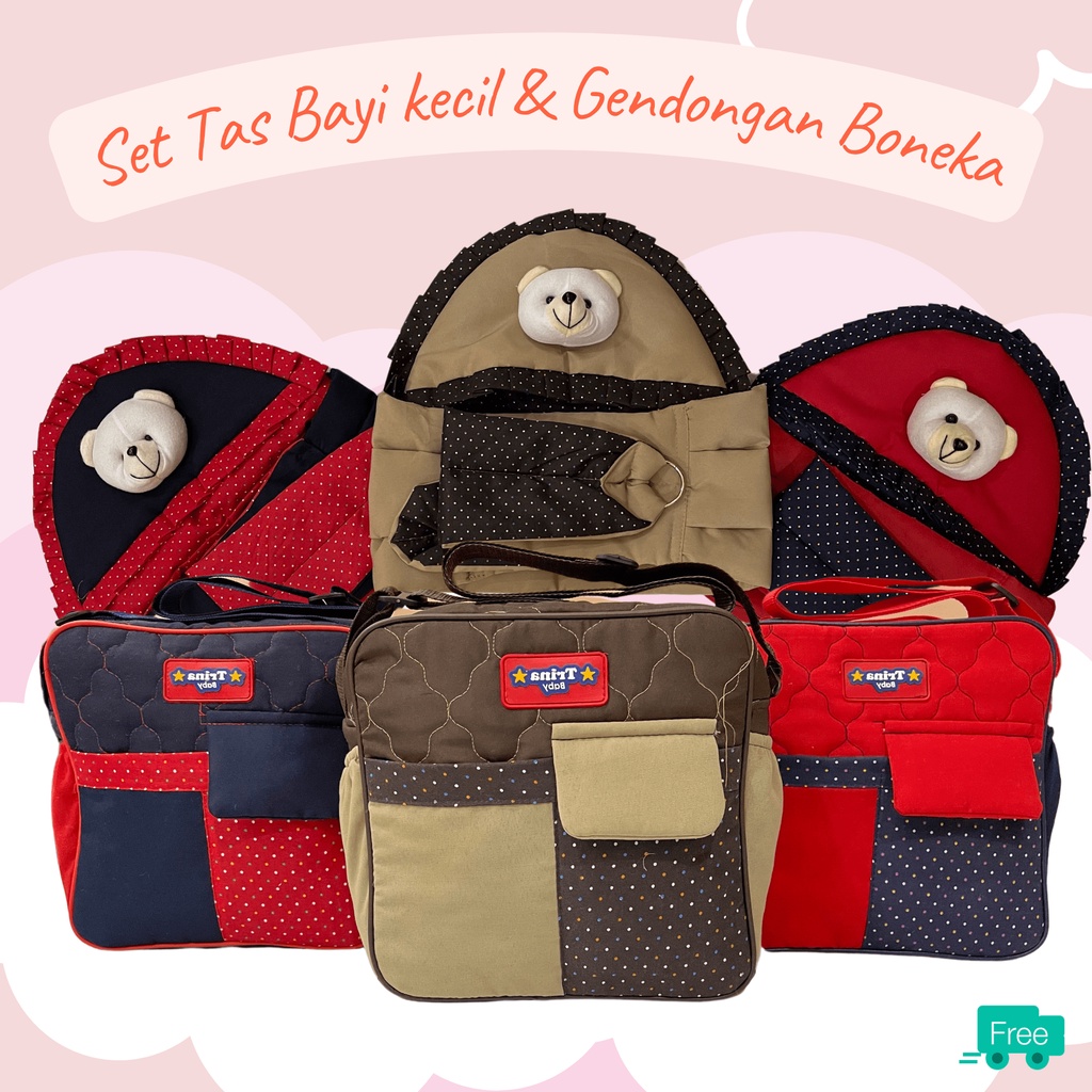 set perlengkapan bayi gendongan dan tas bayi polos termurah