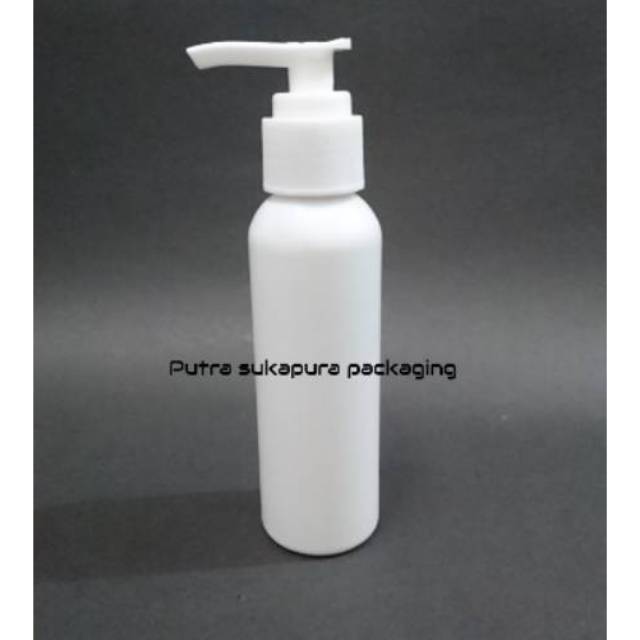 Botol pump 100ml plastik / Botol plastik 100ml tutup pump putih / Botol putih 100ml tutup pump / bot