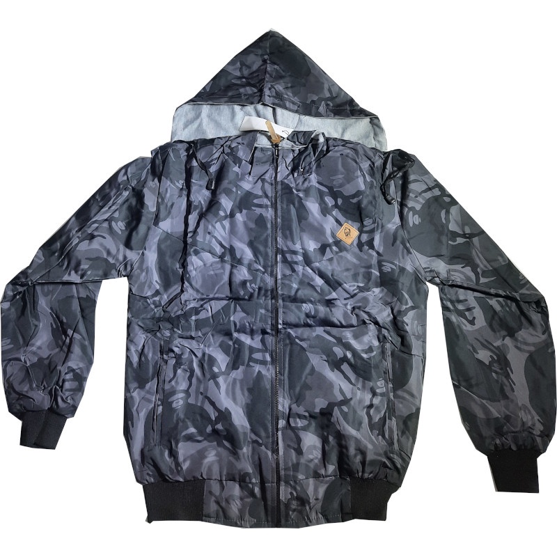 Jaket  Parasut Hoodie Motif Loreng (B0027/B0028)