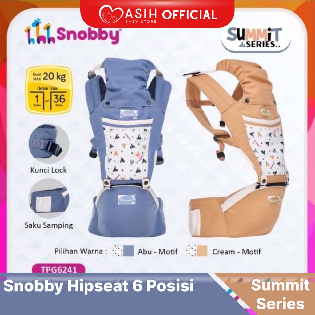 Hipseat Snobby 6 Posisi Summit Series Gendongan Depan Bayi Hipseat Baby Carrier Perlengkapan Traveli