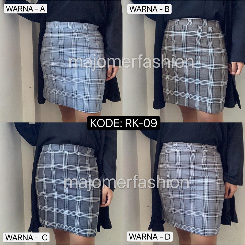 MAJOMER ® | NINESKIRT ROK KOREA PLAID MINI SKIRT ROK WANITA / ROK KOTAK / ROK TARTAN-2