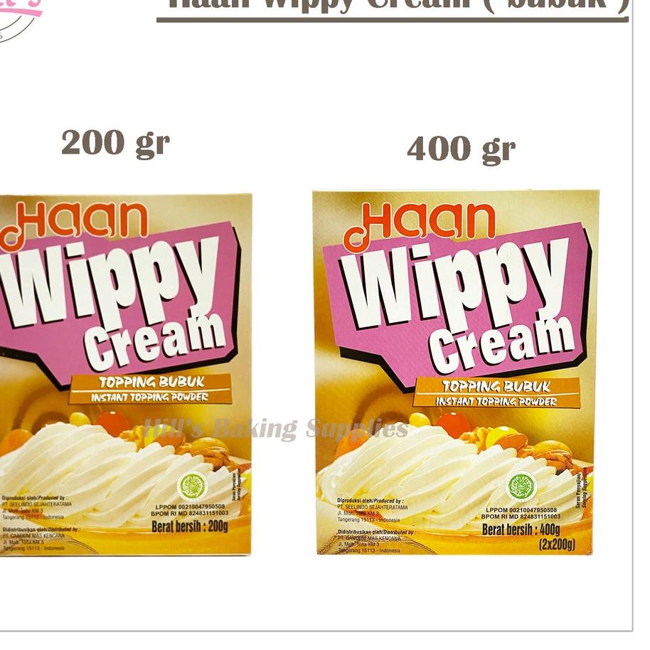 

Flash Sale !! HAAN WIPPY CREAM 200GR DAN 400GR / WHIPPING CREAM BUBUK isi 200gr x 2 sachet / WIPPING CREAM / TEPUNG WHIP KRIM 200 400 GR 爽