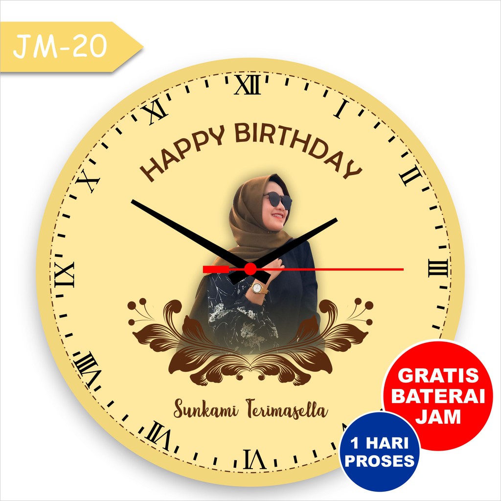 Gift Wisuda Kado Graduation Ultah Cewek Costum Foto Sendiri Lucu Murah Jam dinding Hadiah Pernikahan