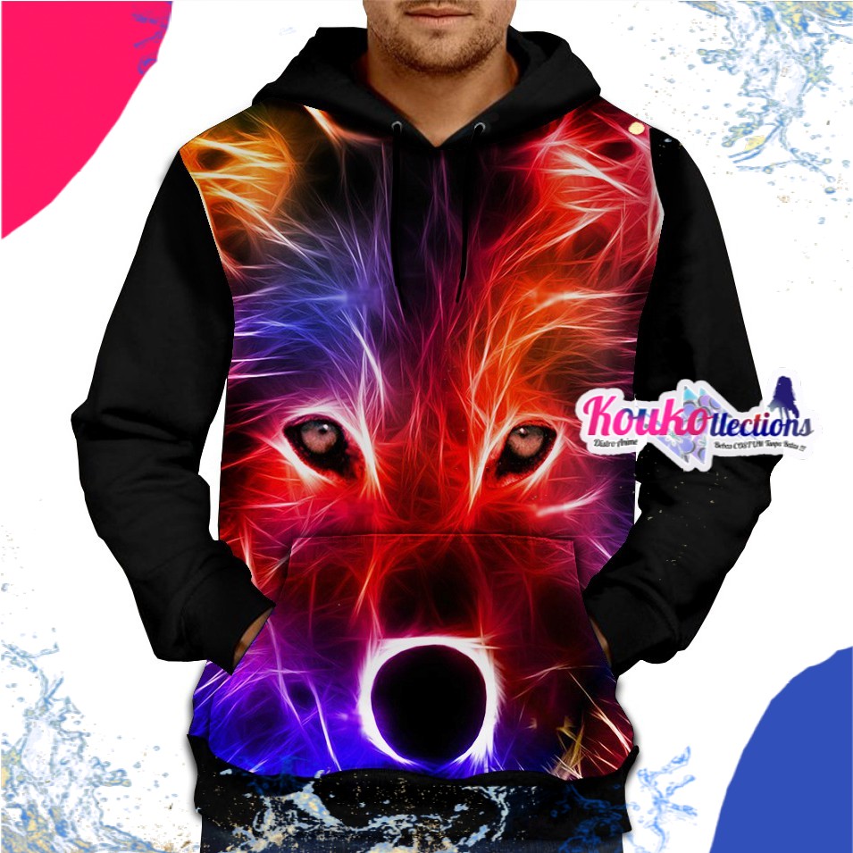 PROMO Jaket 3D Little WOlf Colour Fan Art - Ready Size S - XXL