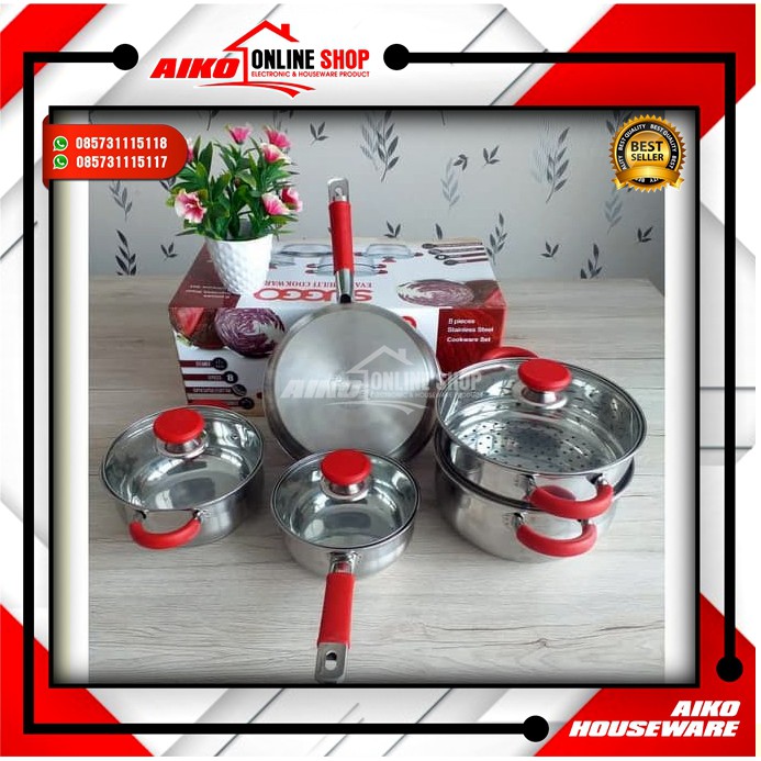 SUGGO PANCI SET EVANS 8PCS HANDLE MERAH TERMURAH PANCI BERKUALITAS