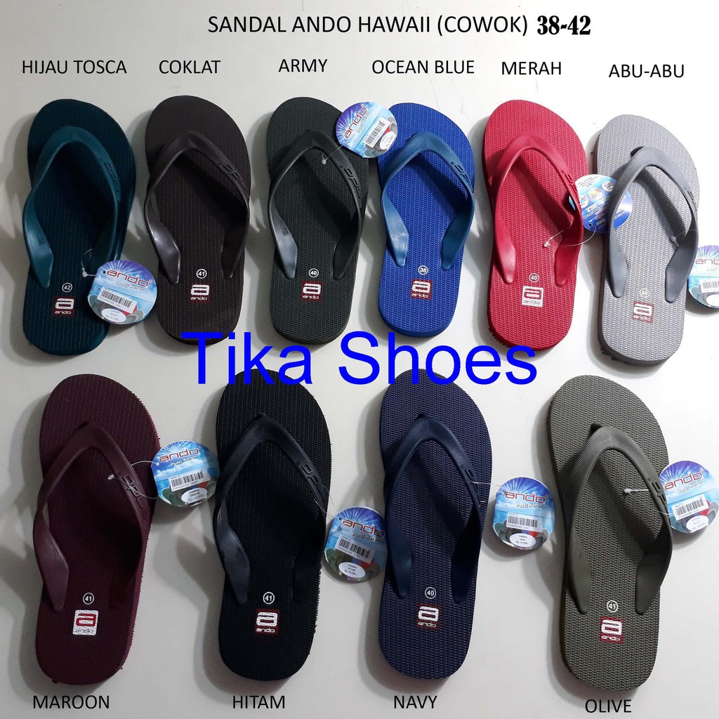  SANDAL  JEPIT  PRIA  ANDO  HAWAII 38 42 ORIGINAL Shopee 