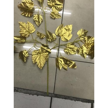 Daun anggur EMAS / Daun anggur plastik / Daun dekorasi / D-06/ 1 lusin