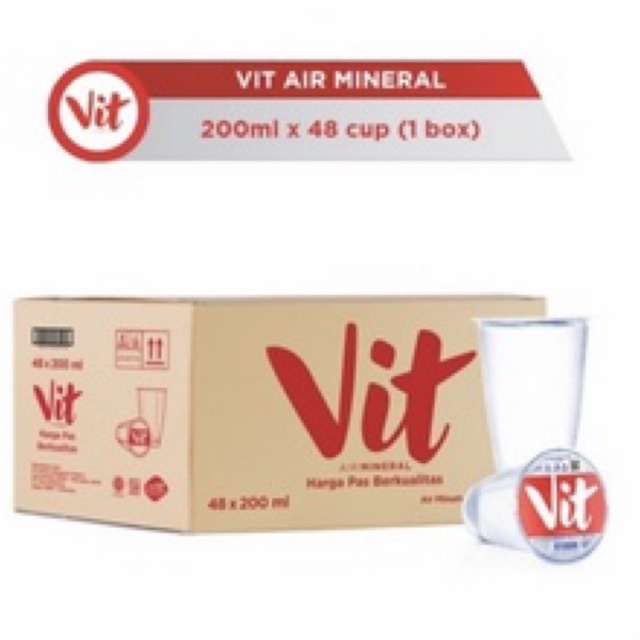 

VIT air mineral 200ml isi 48 gelas