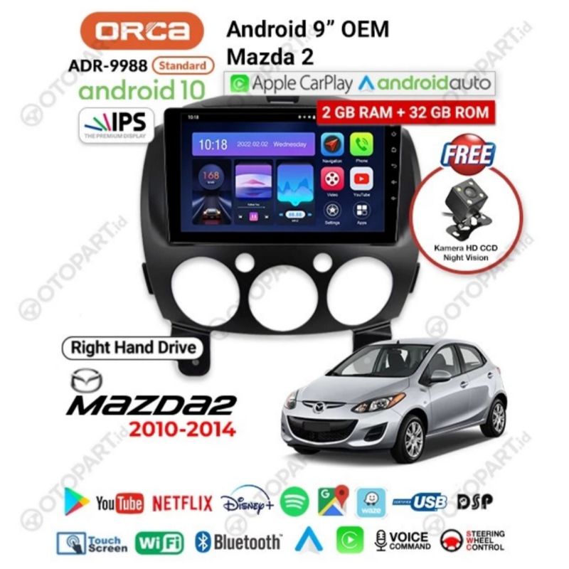 Head Unit Android ORCA ADR 9988 DSP MAZDA2