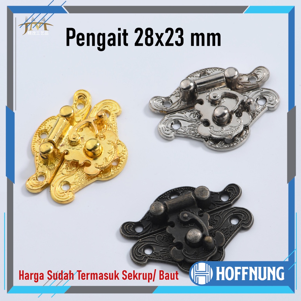 Kunci Pengait Box 28x23 mm Gembok Box Kuncian Kotak Mahar Seserahan