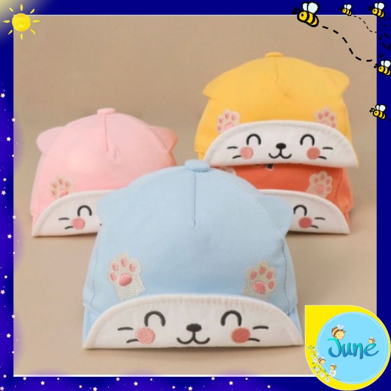 JUNE COLLECTIONS Topi Anak Baby Fashion Hat Pet Cat Lucu - Topi Kucing Cute Unisex #TP11 PET KUCING