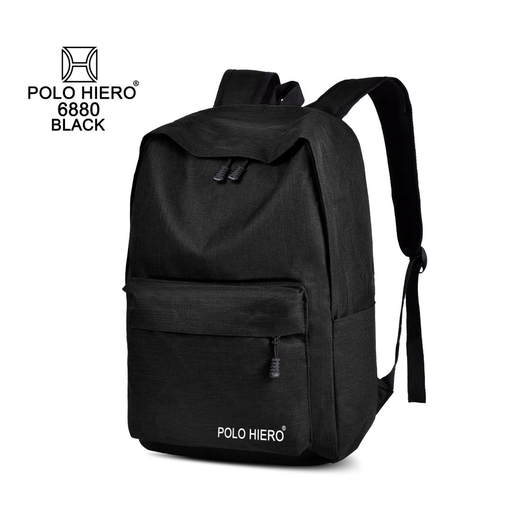 { FF }  New Arrival / Tas Ransel Fashion Import / Unisex/ Kuliah / Sekolah Polo Hiero 6880 18Inch Waterfroof Bagus / Free Rain Cover