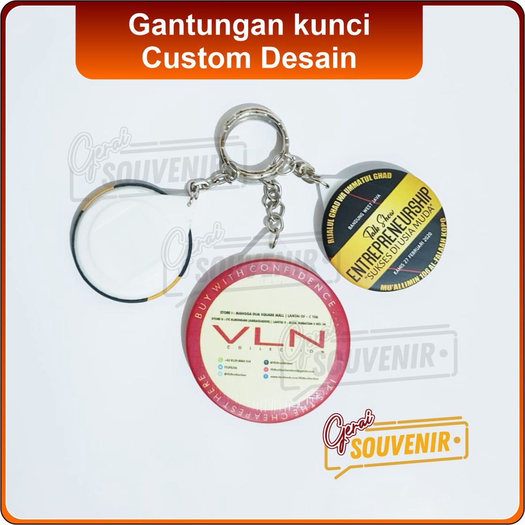 Gantungan Kunci PIN Gratis Desain souvenir ganci acara aqiqah event ultah pernikahan seminar promosi