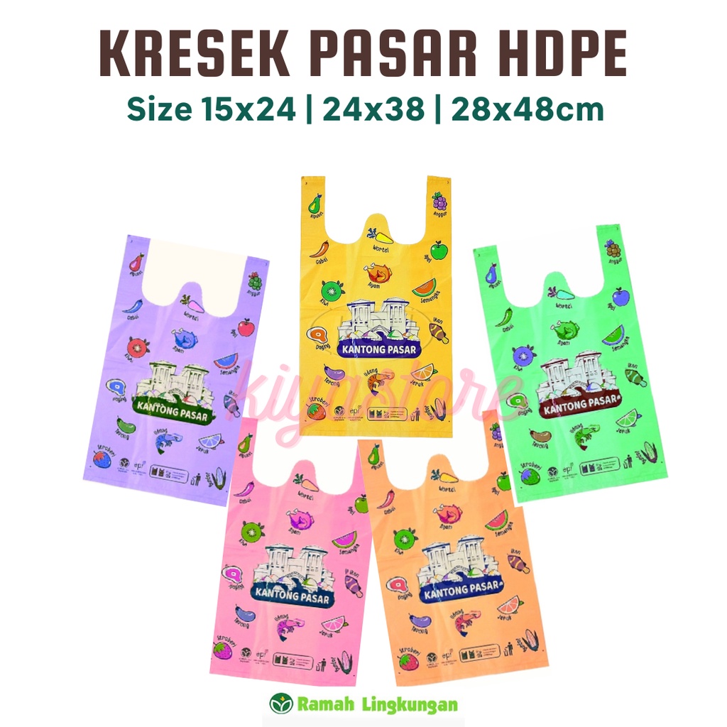 kantong plastik Kresek HD Motif Pasar '28 / Kresek Ramah Lingkungan / Plastik Motif buah sayur