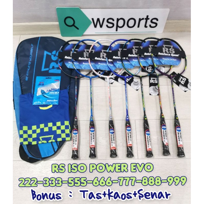 New Raket Badminton Rs Iso Smash Metric Power 111 222 333 555 666 777 888 999 Evo 7 8 9 10 11 12 14