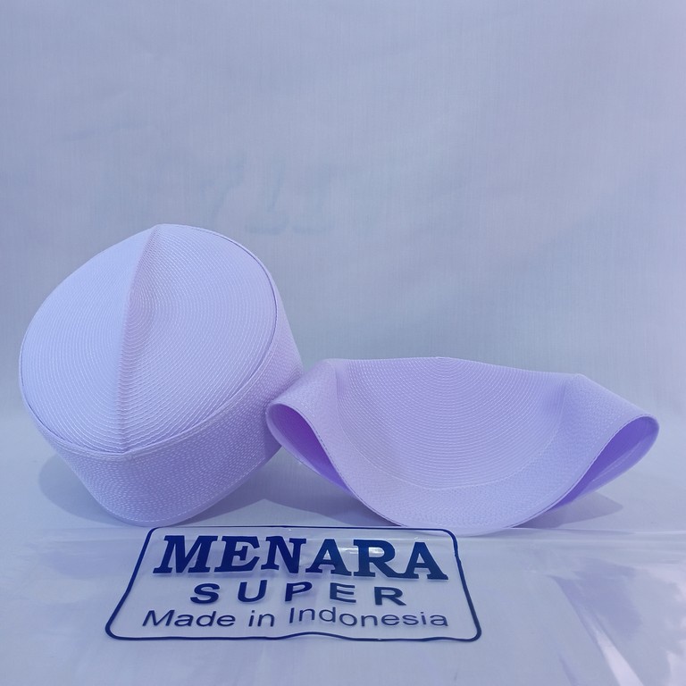 Peci kopyah Kopiah Songkok haji kopiyah haji KALBUT PUTIH TINGGI 6CM  Peci Putih Polos peci anak pec