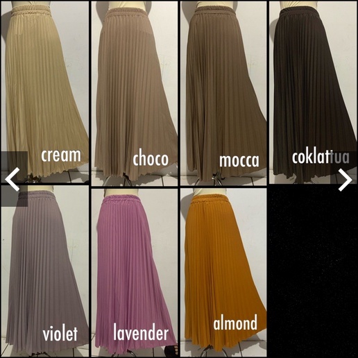 ROK PLISKET JUMBO FIT TO XXL PAYUNG PLEATED SKIRT MURAH MUSLIM IBU ACARA-5