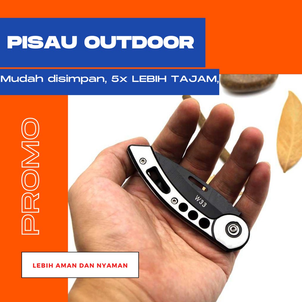 paket set peso pisau dapur set masak 5 in 1 stainless steel lipat daging besar tajam outdoor gunung