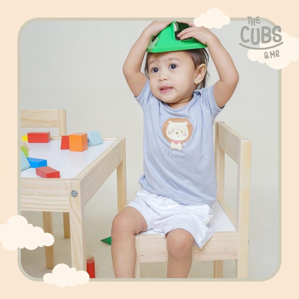 Babygiggles - THE CUBS &amp; ME Short Sleeve Shirt / Atasan Anak Unisex 0-2 Tahun