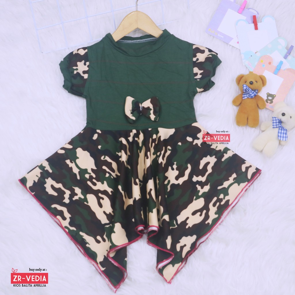 Dress Jennie uk Bayi - 2 Tahun / Dres Anak Perempuan Lengan Pita Polos Baju Pesta Pakaian Kado Adem