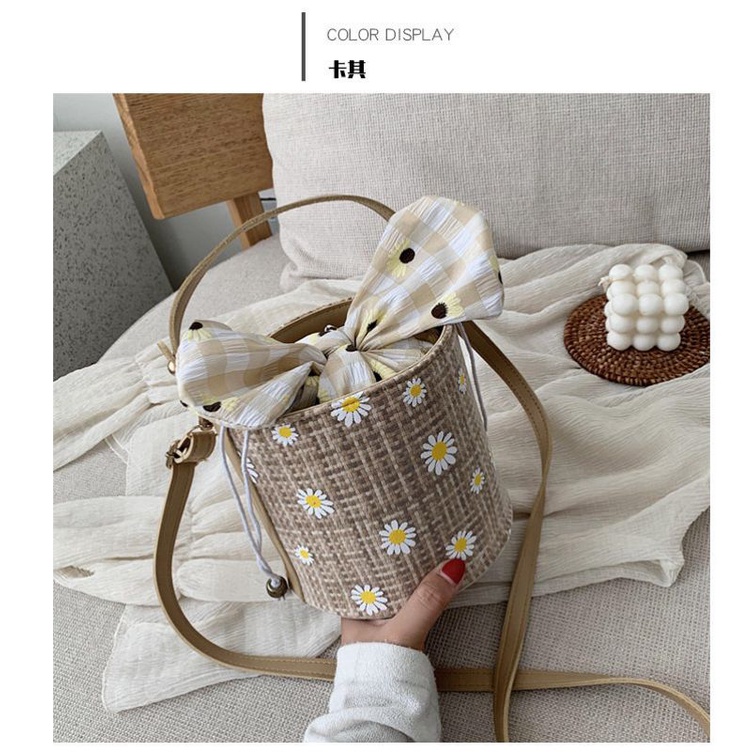 tas selempang rajut bunga wanita ala korea kekinian import bag tas jinjing fashionable tas pesta