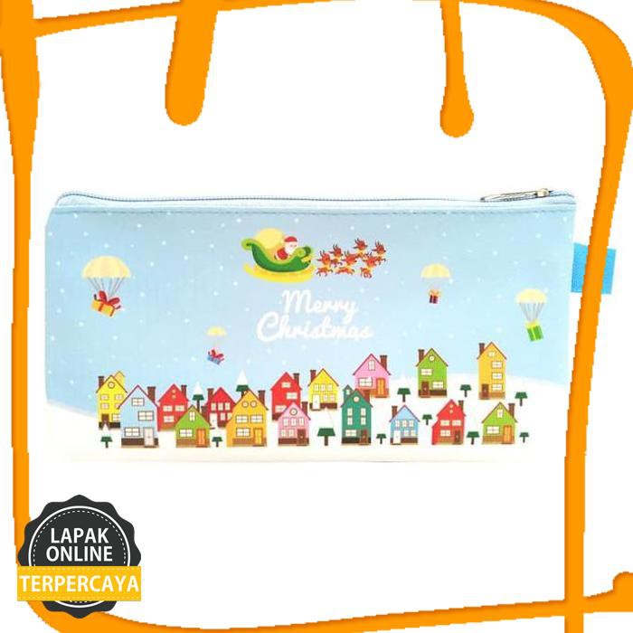 

Promo Christmas Case Santa Colorful House Tempat Pensil Souvenir Natal Barang Original