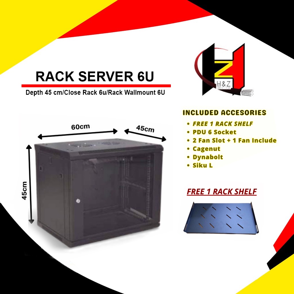 Rack Server 6U Depth 45 cm /Close Rack 6u /Rack Wallmount 6U