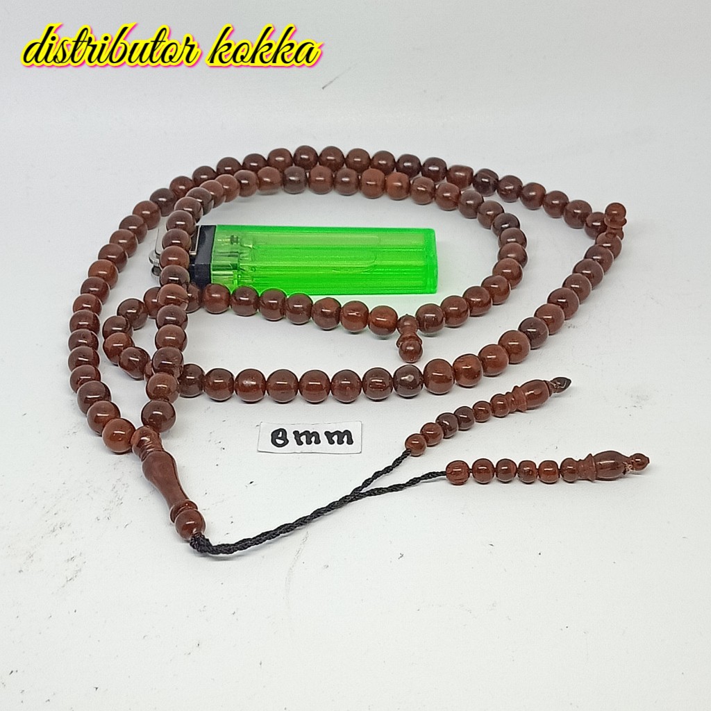 ( SUPER MURAH ) Tasbih Kokka kaukah 99 palung dua 8,5 mm coklat