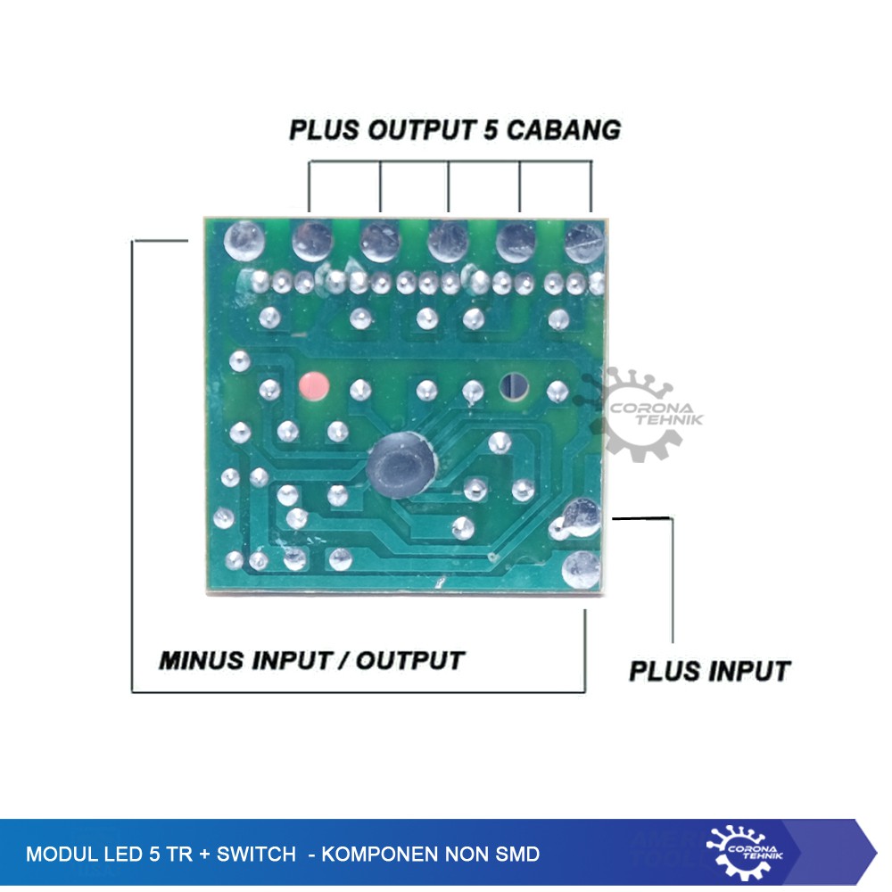 Modul Led 5 TR + Switch - Komponen Non SMD