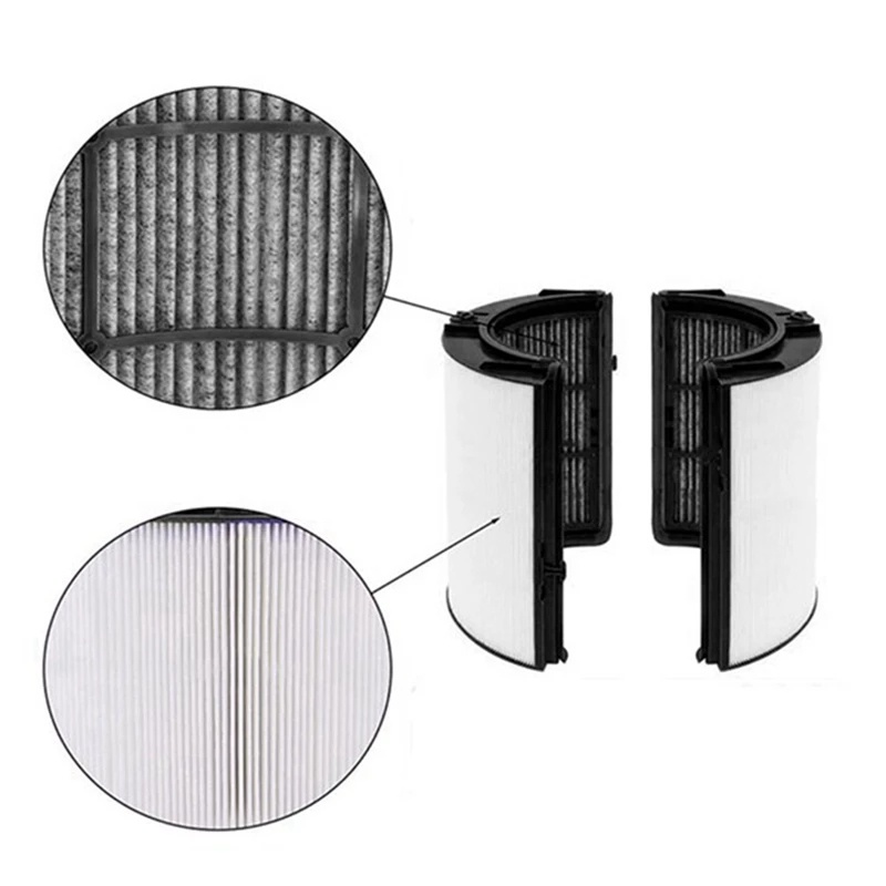 360° Combi 2 in 1 HEPA+Carbon Replacement Filter Compatible with Dyson HP04  PH04 HP09 TP09 HP07 TP07 PH03 PH02 PH01 HP06 TP06, H13 Grade True HEPA Replacement Filter (Black)