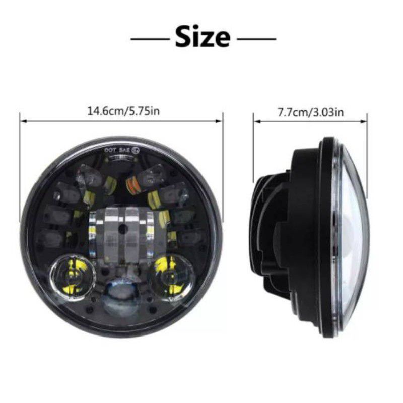 lampu daymaker 19 led 5,75 inci